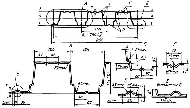ГОСТ 24045-94 Профили стальные листовые гнутые с трапециевидными гофрами для строительства. Технические условия