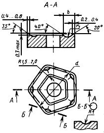 ГОСТ 19065-80 Пластины режущие сменные многогранные твердосплавные пятигранной формы с отверстием и стружколомающими канавками на одной стороне. Конструкция и размеры (с Изменениями N 1, 2)