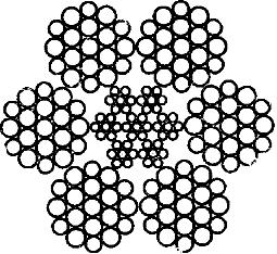 ГОСТ 14954-80 Канат двойной свивки типа ЛК-Р конструкции 6х19(1+6+6/6)+7х7(1+6). Сортамент (с Изменениями N 1, 2)