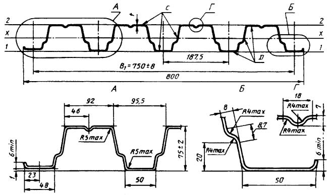 ГОСТ 24045-94 Профили стальные листовые гнутые с трапециевидными гофрами для строительства. Технические условия