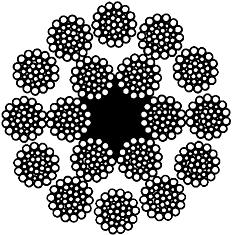 ГОСТ 16827-81 Канат двойной свивки многопрядный малокрутящийся типа ЛК-РО конструкции 12х36(1+7+7/7+14)+6х36(1+7+7/7+14)+1 о.с. Сортамент (с Изменениями N 1, 2, 3)