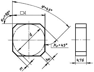 ГОСТ 27302-87 Пластины режущие сменные многогранные твердосплавные с фасками при вершине без отверстия. Конструкция и размеры