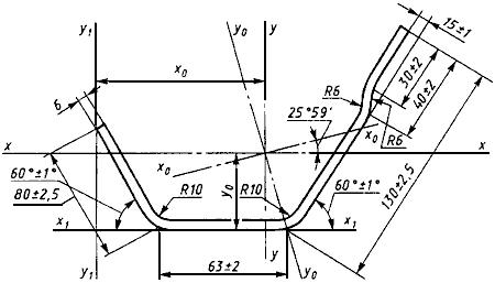 ГОСТ 14635-93 Профили стальные гнутые специальные для вагоностроения. Сортамент